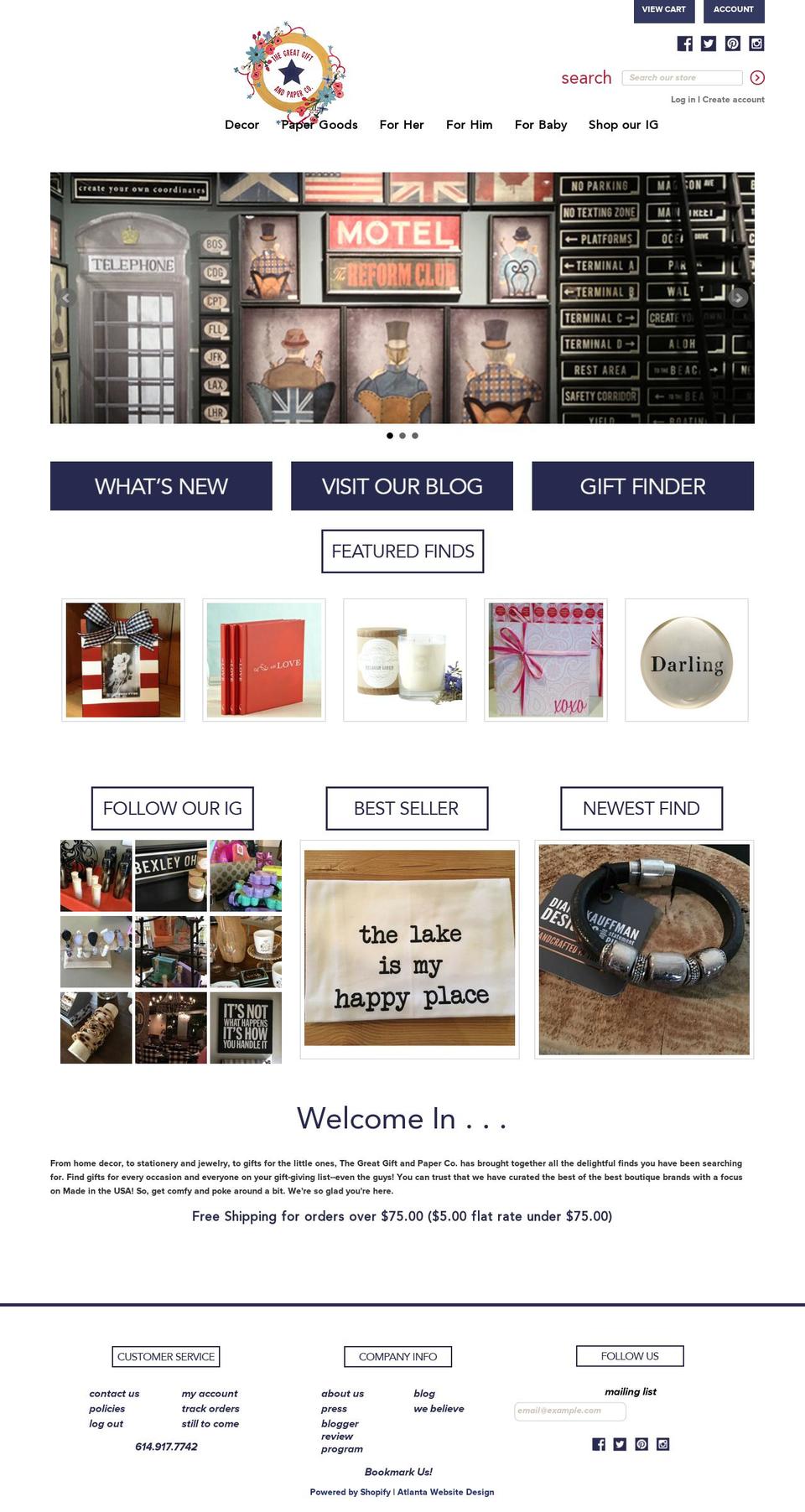 greatgiftandpaper.com shopify website screenshot