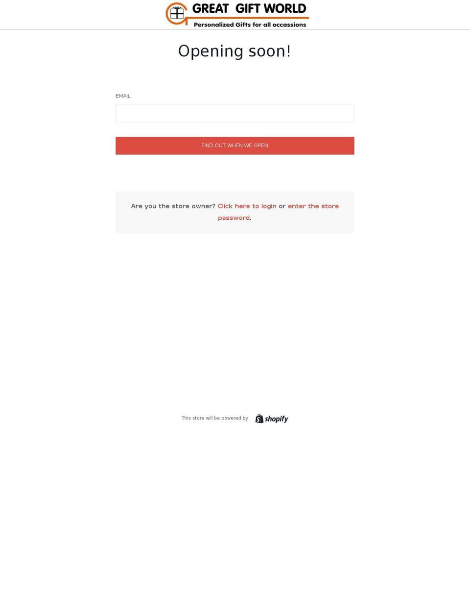 greatgiftworld.com — Shopify storefront screenshot