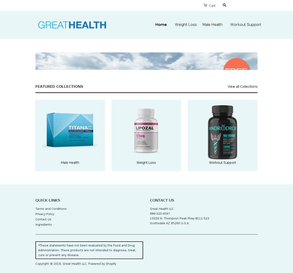 greathealthllc.com — Shopify storefront screenshot