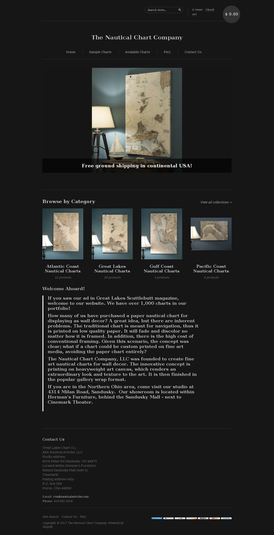 greatlakeschartcompany.com shopify website screenshot