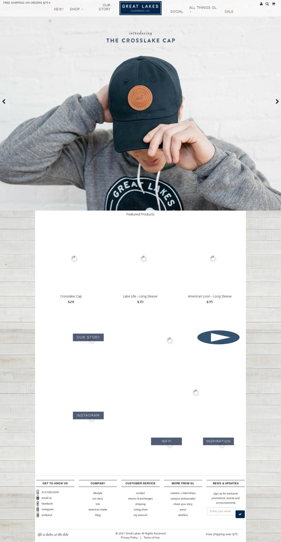 greatlakescollection.com shopify website screenshot