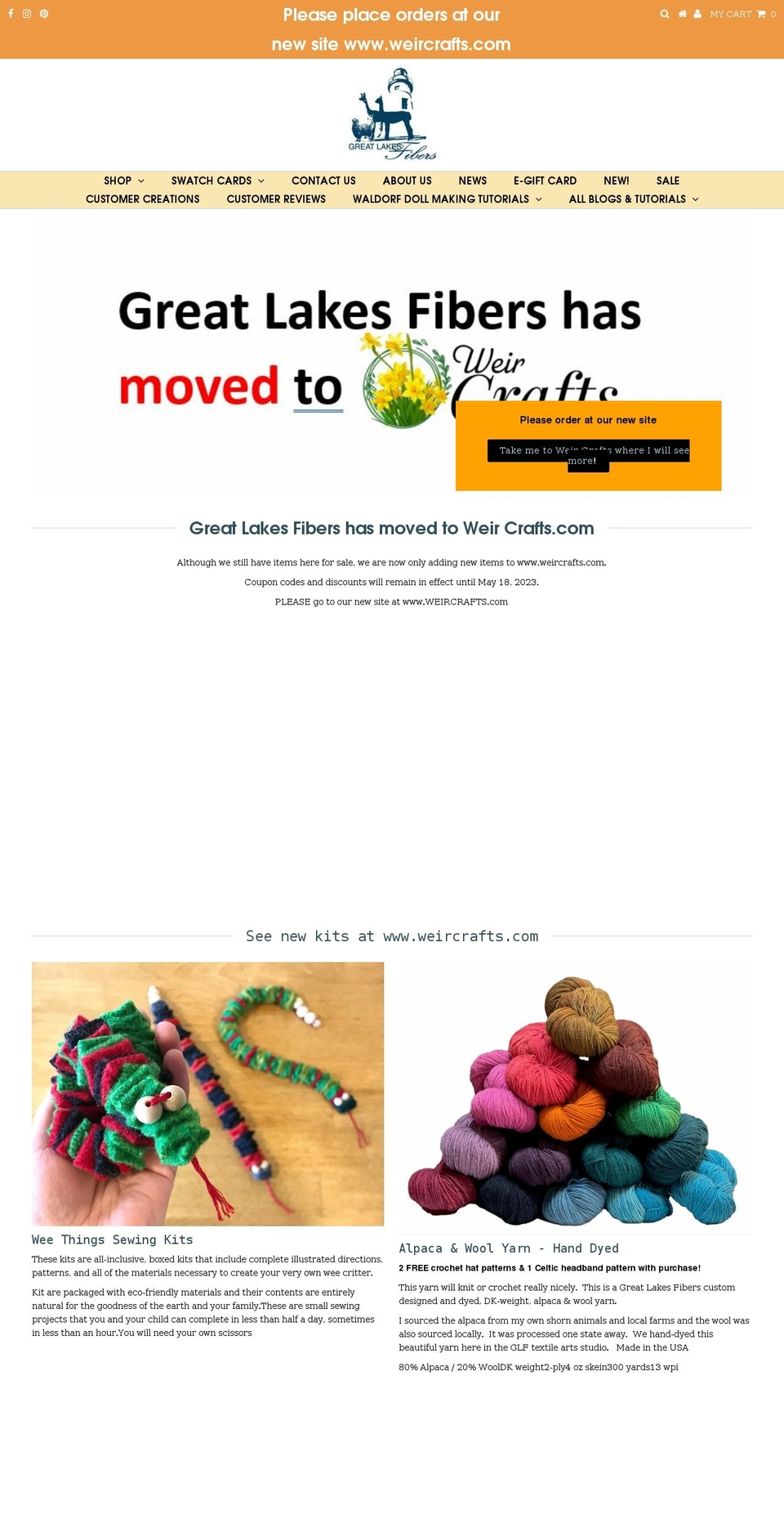 greatlakesfibers.com shopify website screenshot