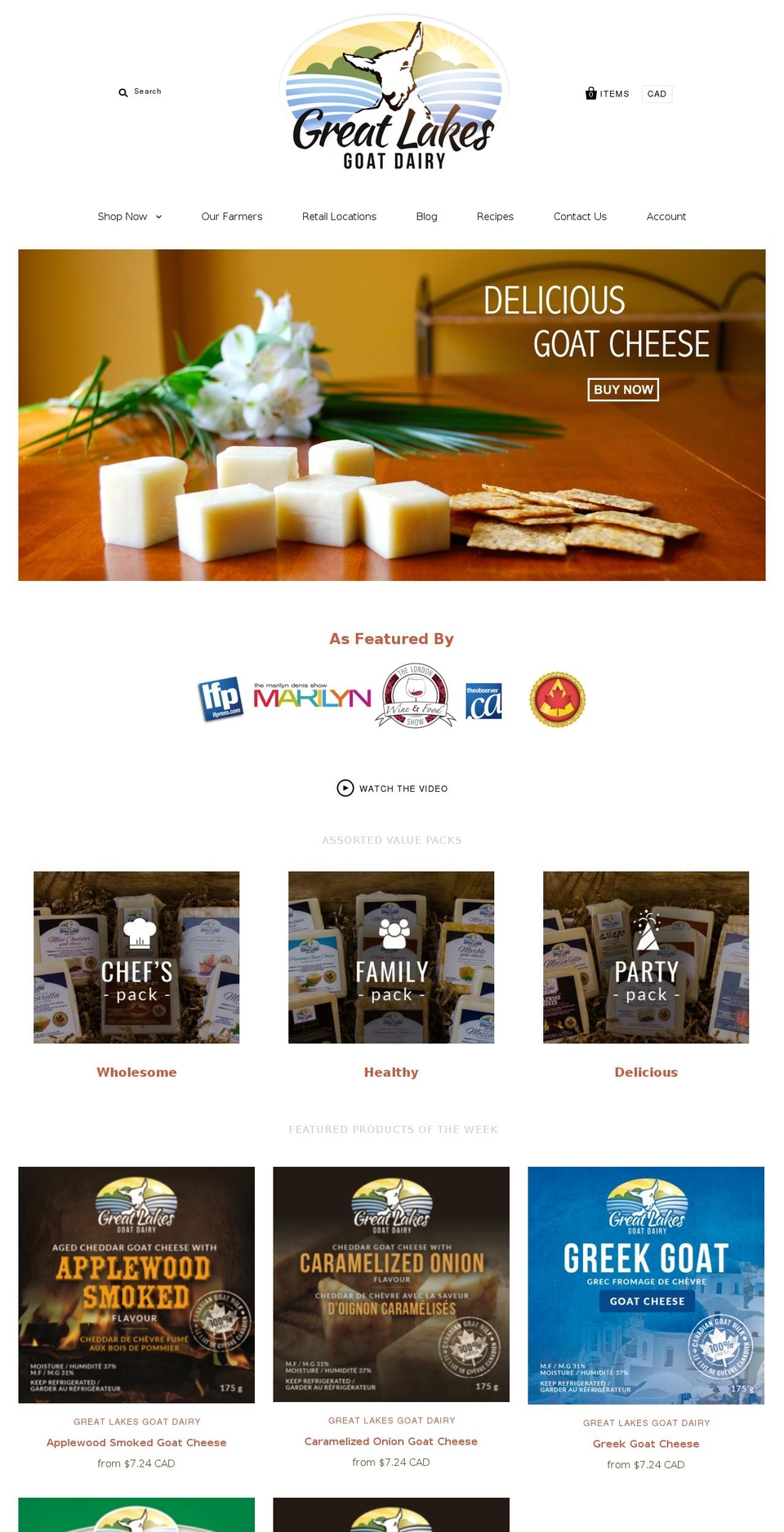 greatlakesgoatdairy.com shopify website screenshot