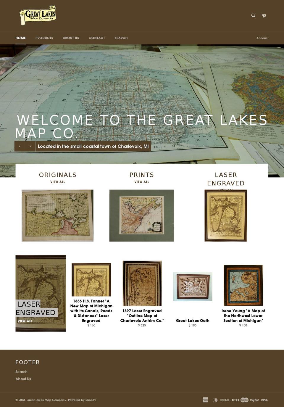 greatlakesmapcompany.com shopify website screenshot