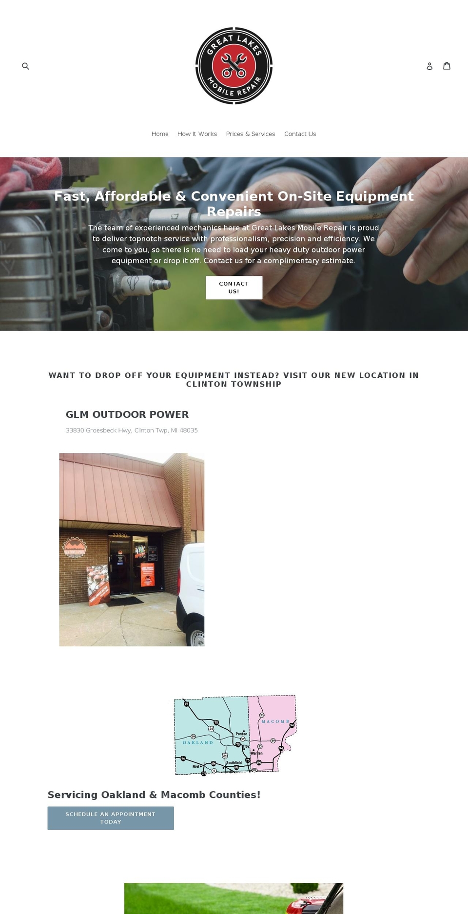 greatlakesmobilerepair.com — Shopify storefront screenshot