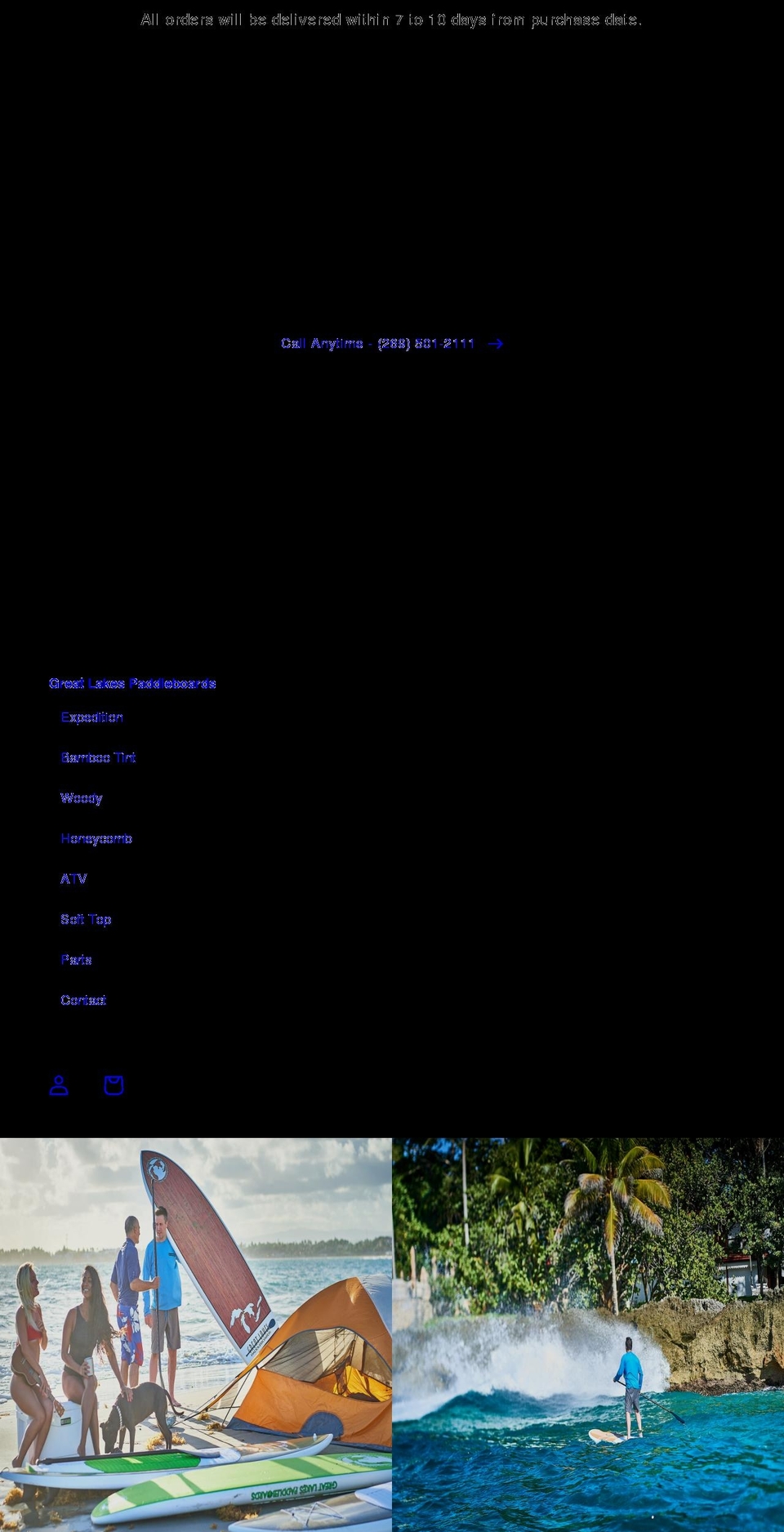 greatlakespaddleboards.com shopify website screenshot