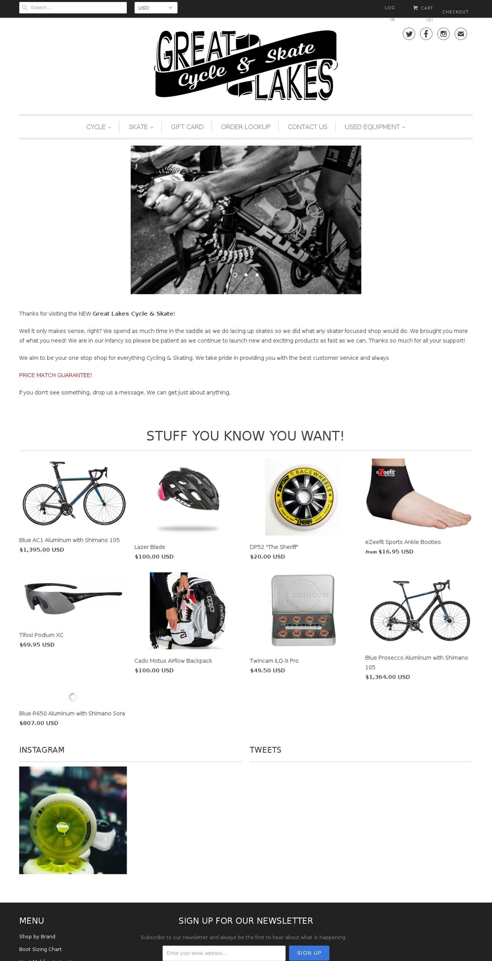 greatlakesskate.com shopify website screenshot
