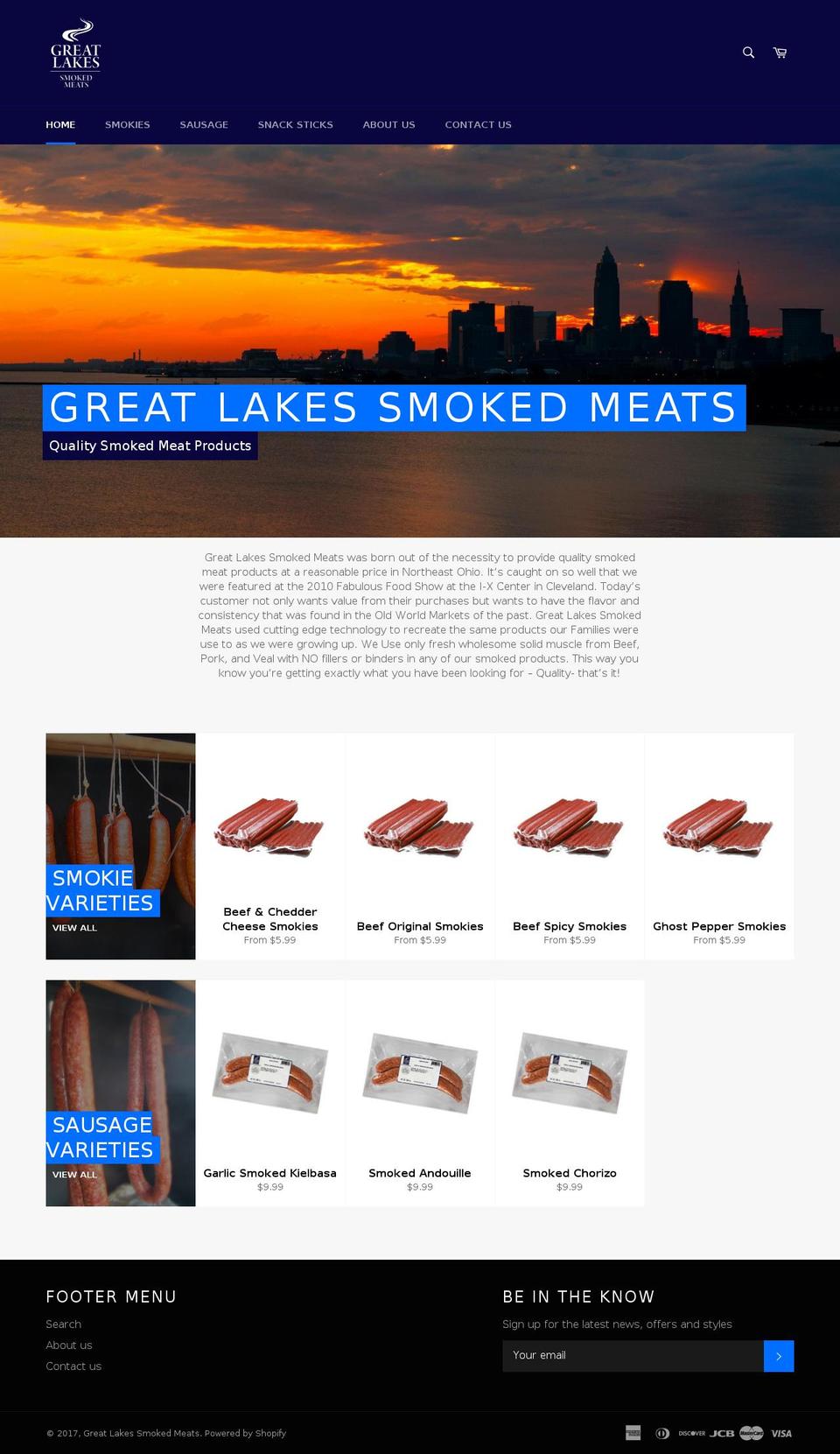 greatlakessmokedmeats.com shopify website screenshot