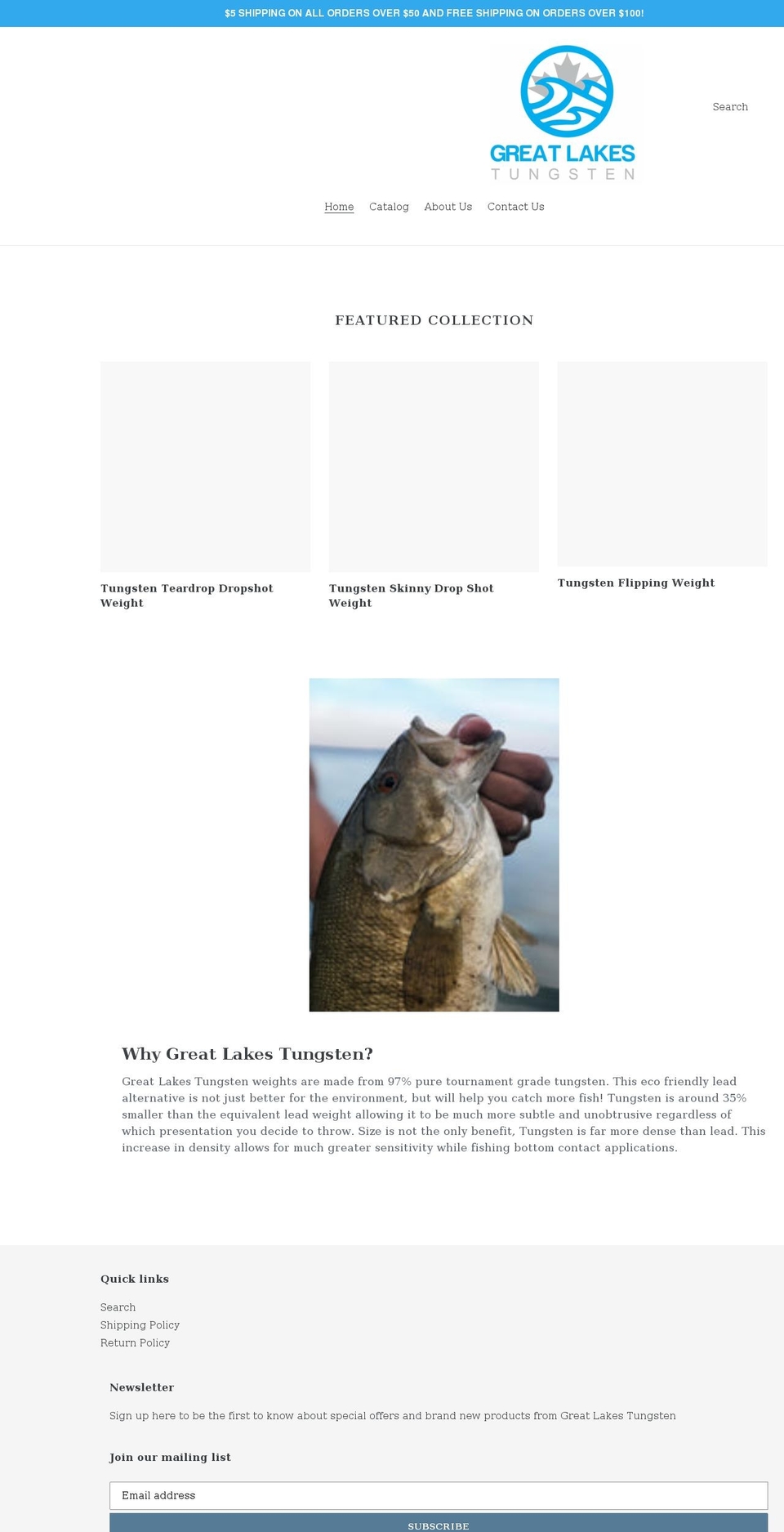 greatlakestungsten.com shopify website screenshot