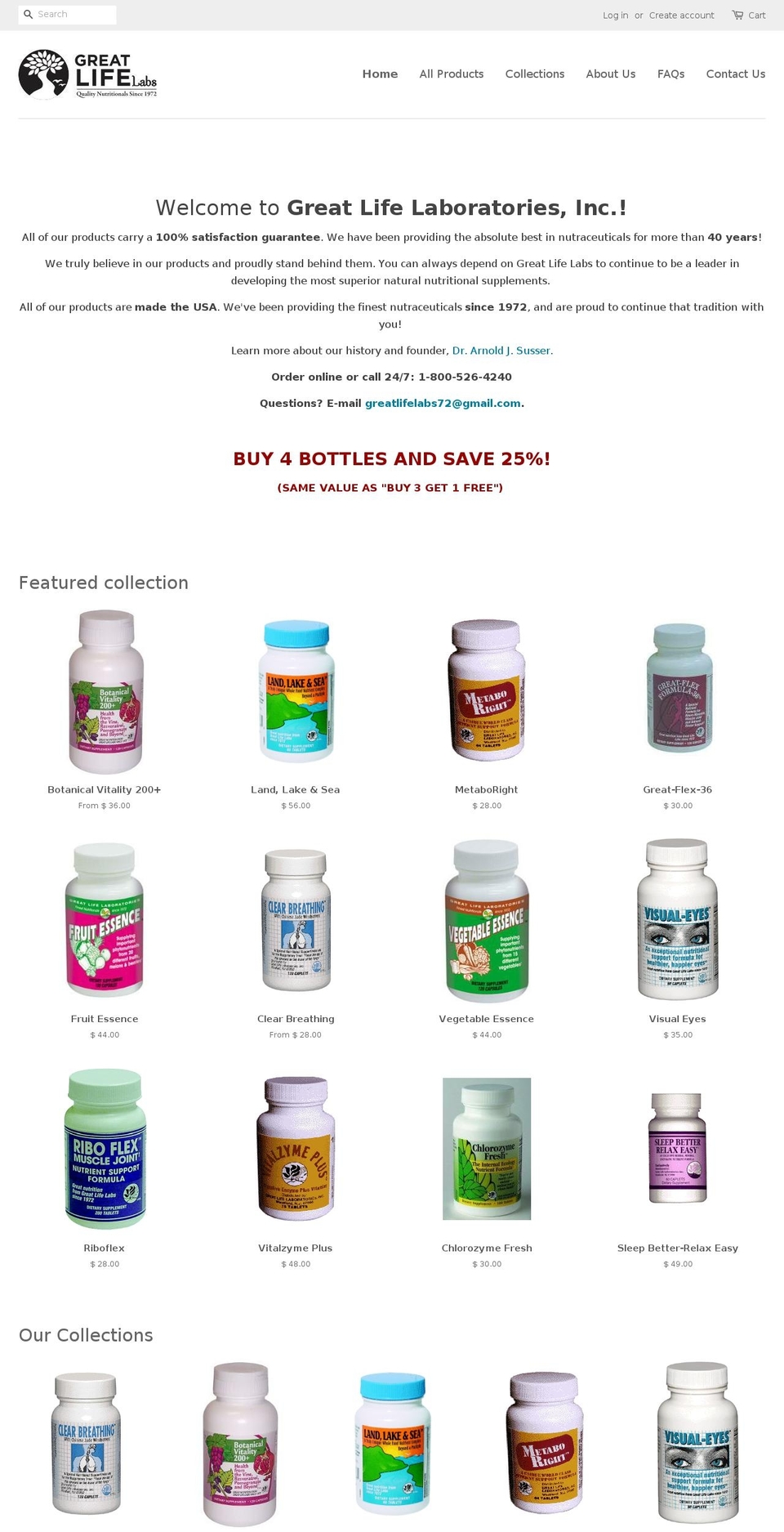 greatlifelabs.com — Shopify storefront screenshot