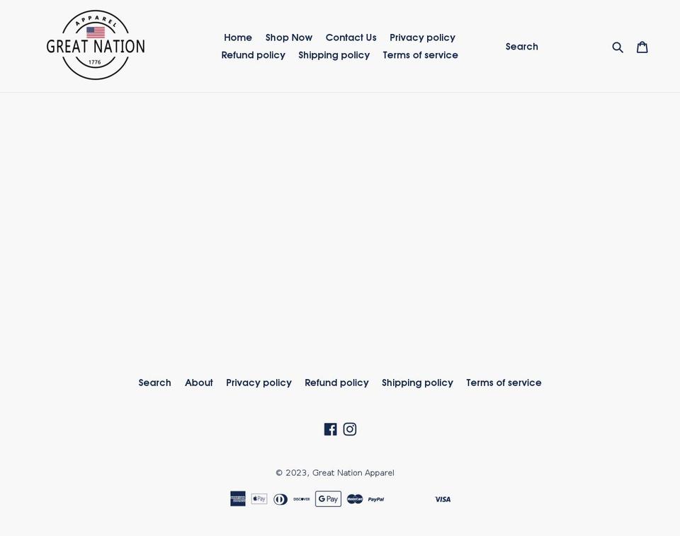 greatnationapparel.com shopify website screenshot