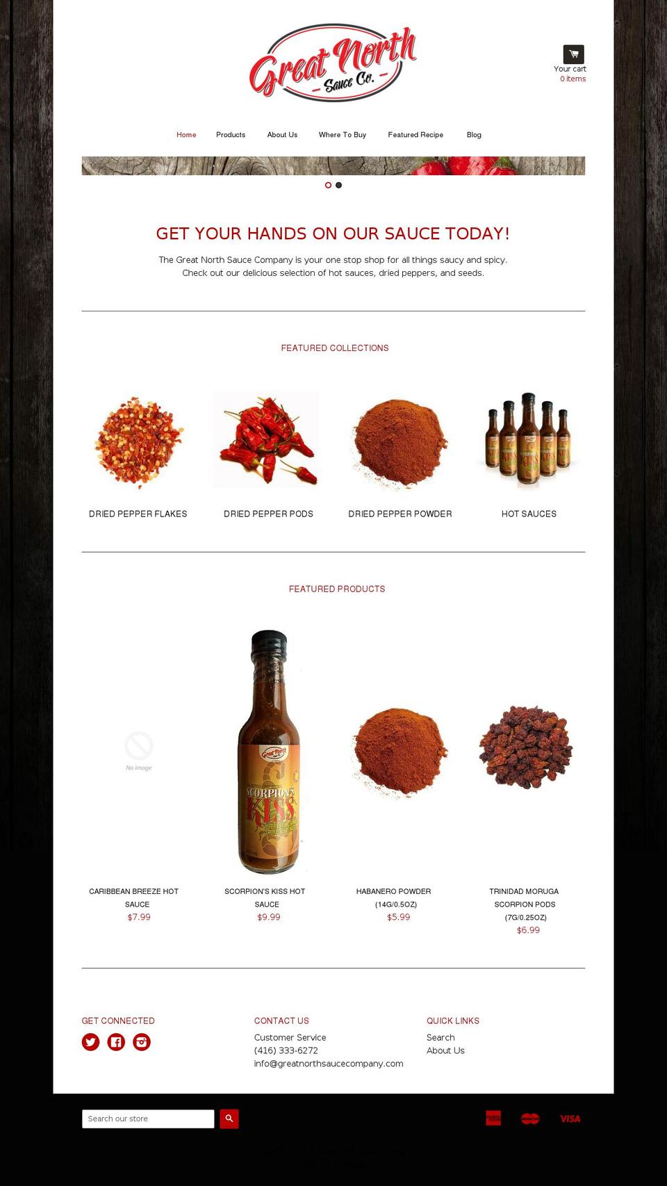 greatnorthsaucecompany.com — Shopify storefront screenshot