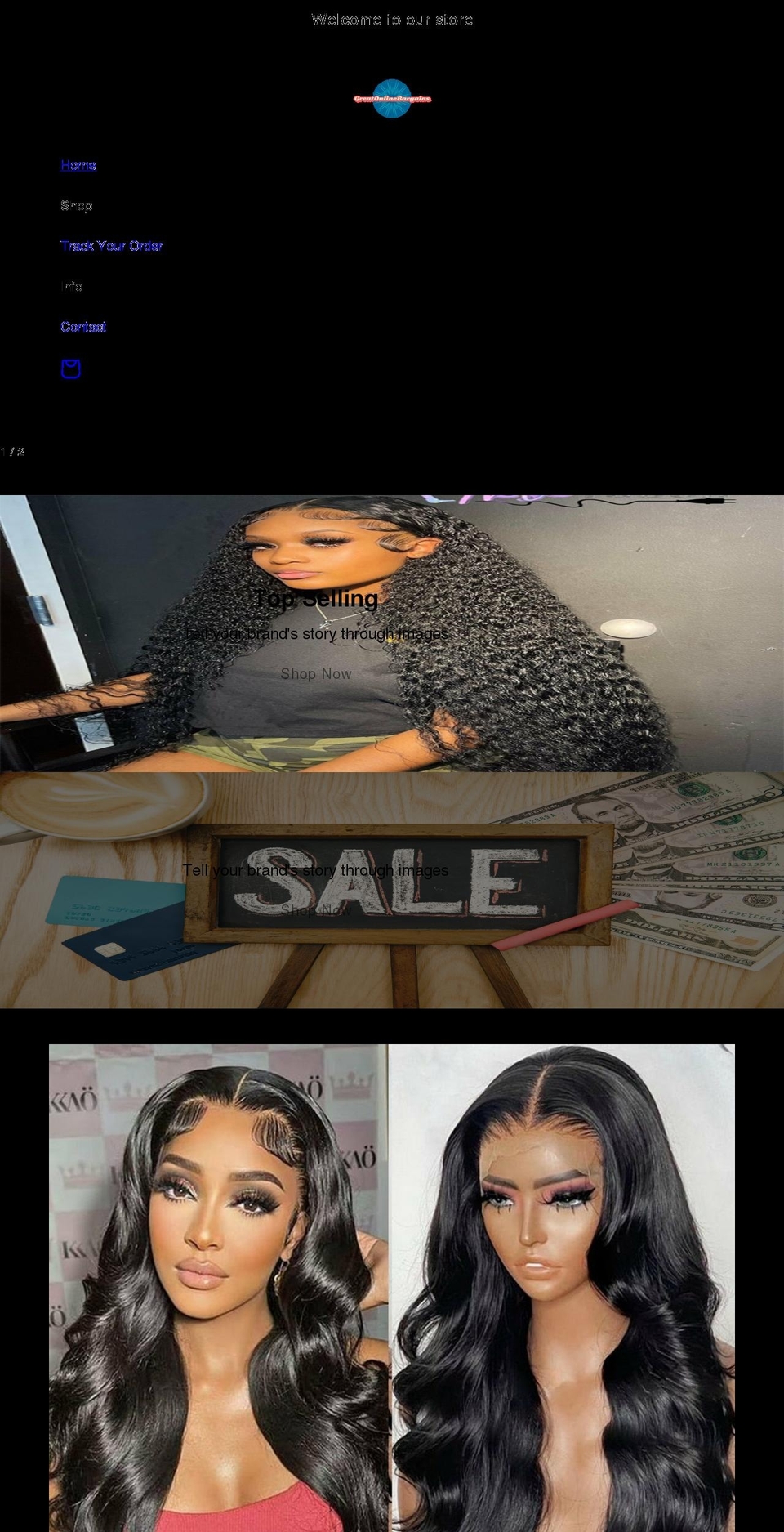 greatonlinebargains.com shopify website screenshot