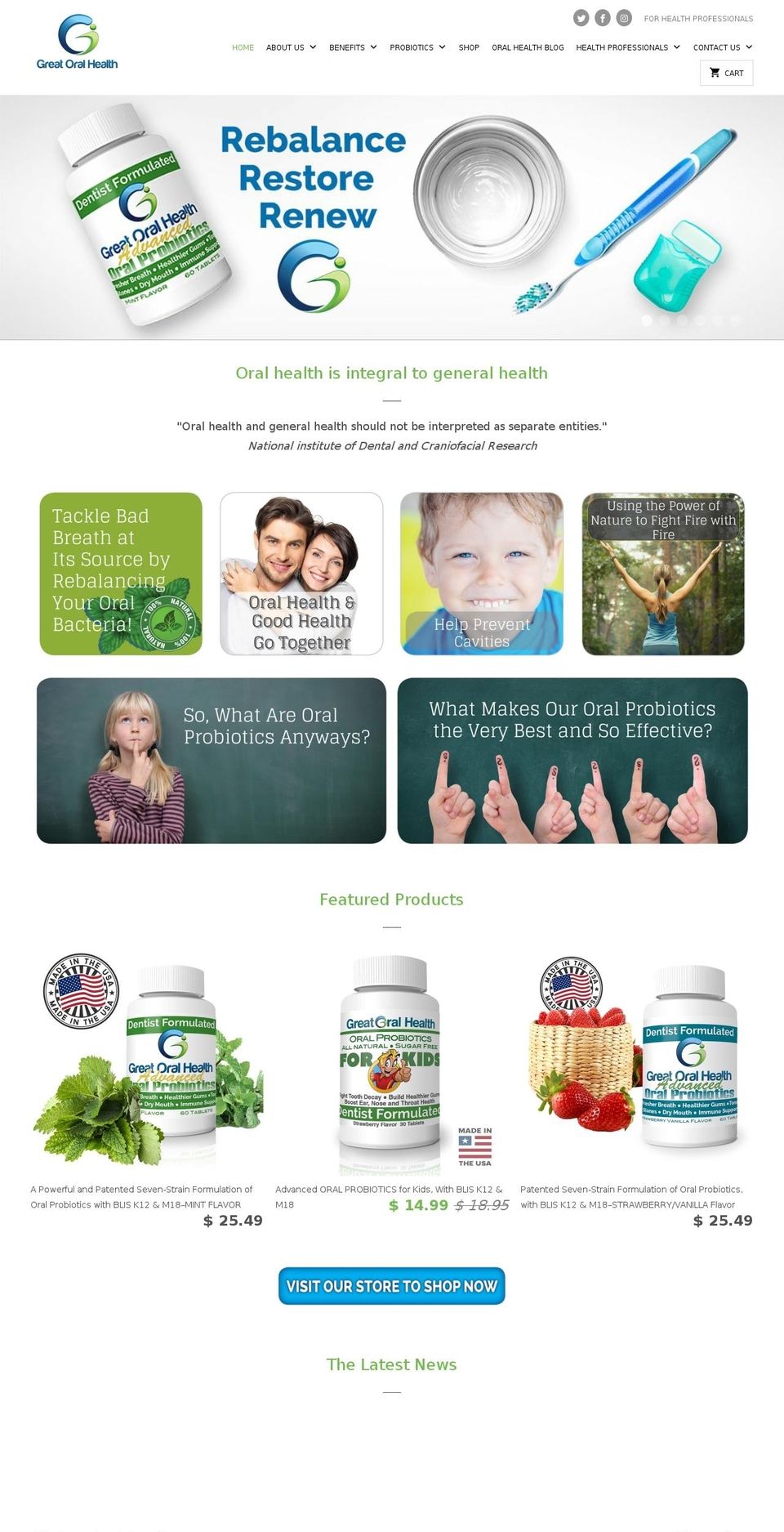 greatoralhealth.com shopify website screenshot