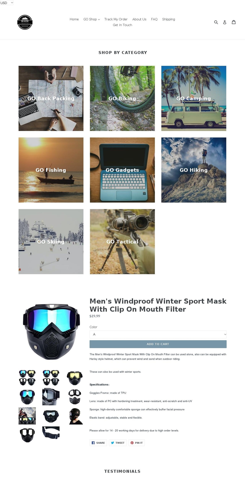 greatoutdoorcatch.com — Shopify storefront screenshot