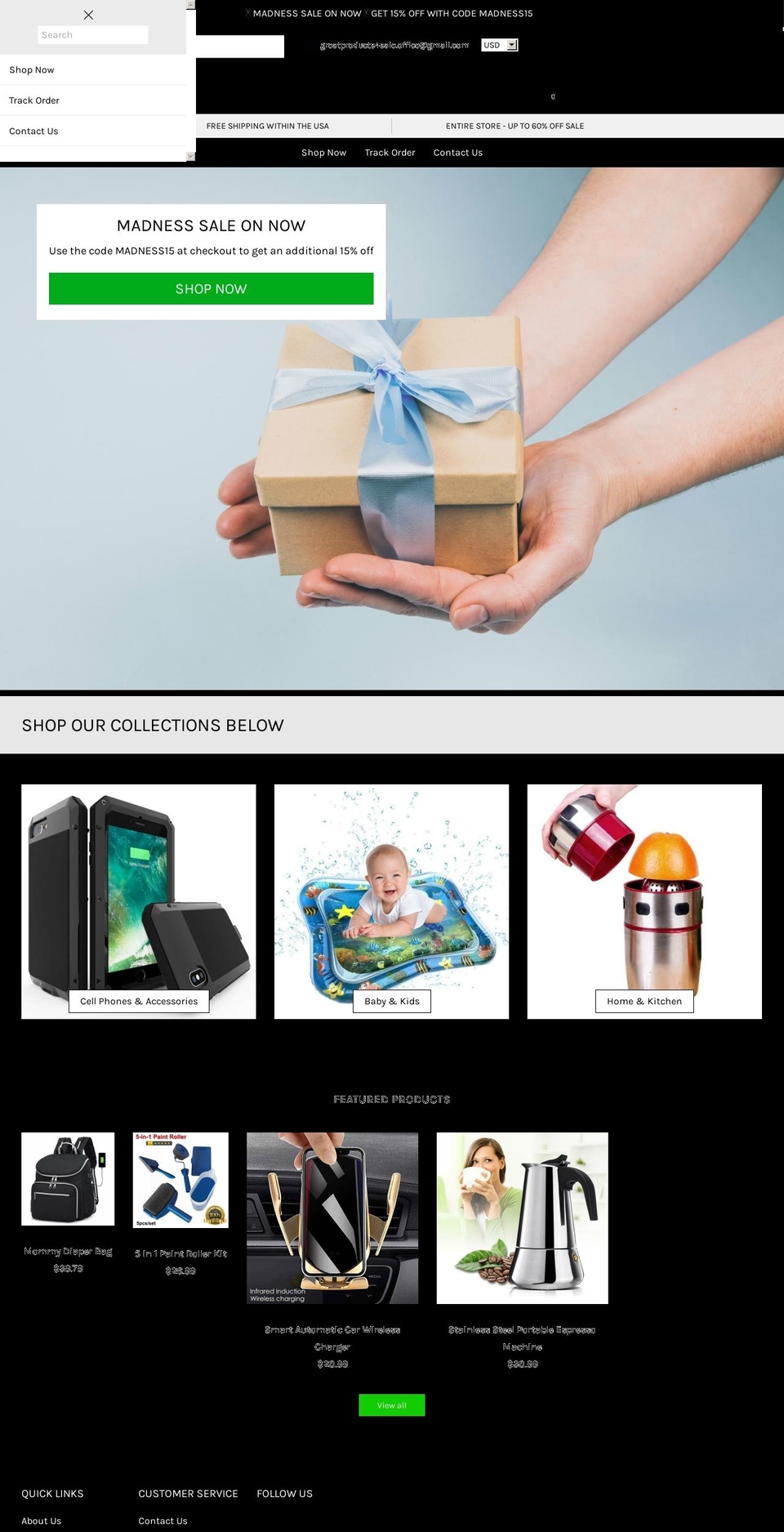 Kibo code v Shopify theme site example greatproducts4sale.com