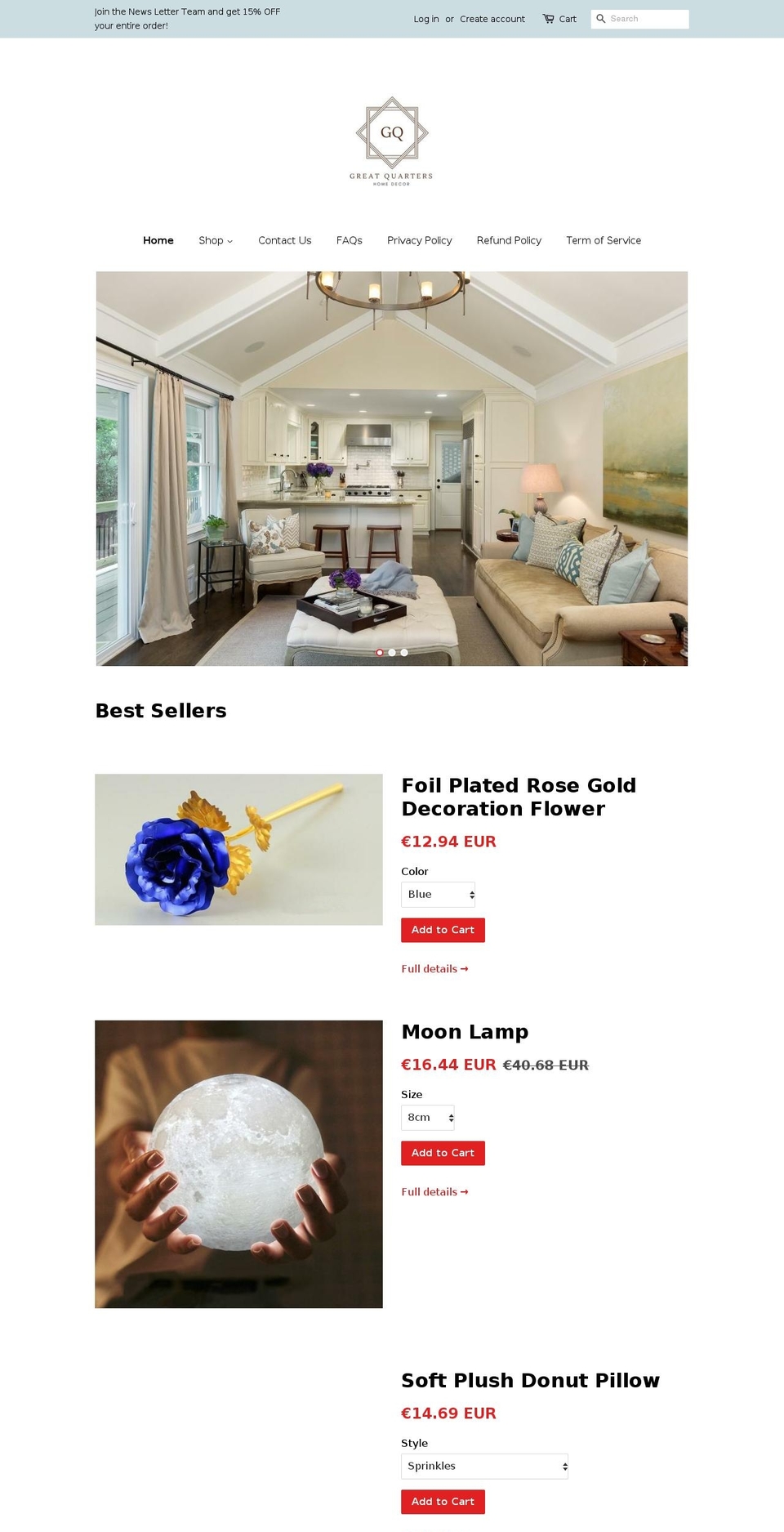 greatquarters.com — Shopify storefront screenshot