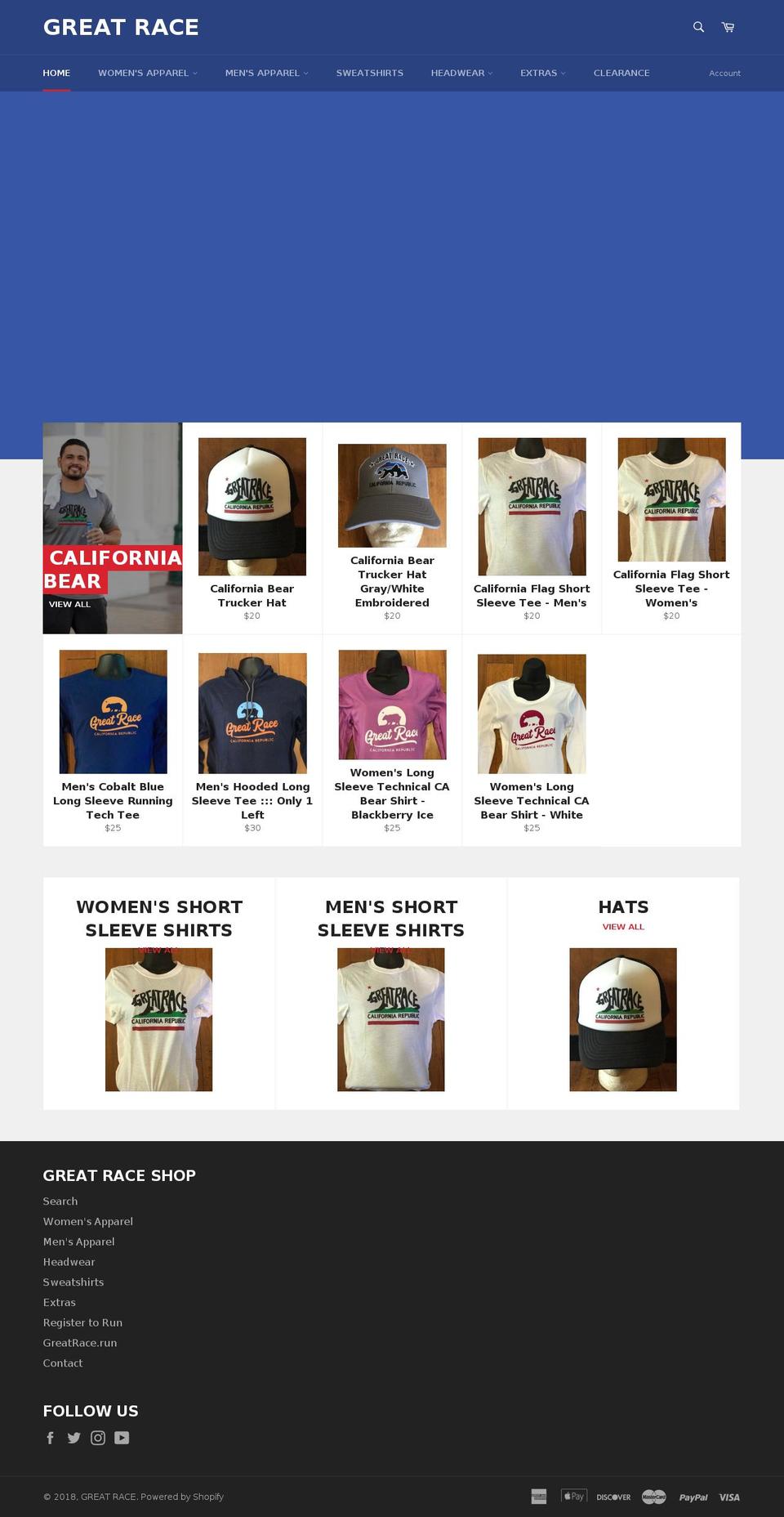 greatraceshop.com — Shopify storefront screenshot
