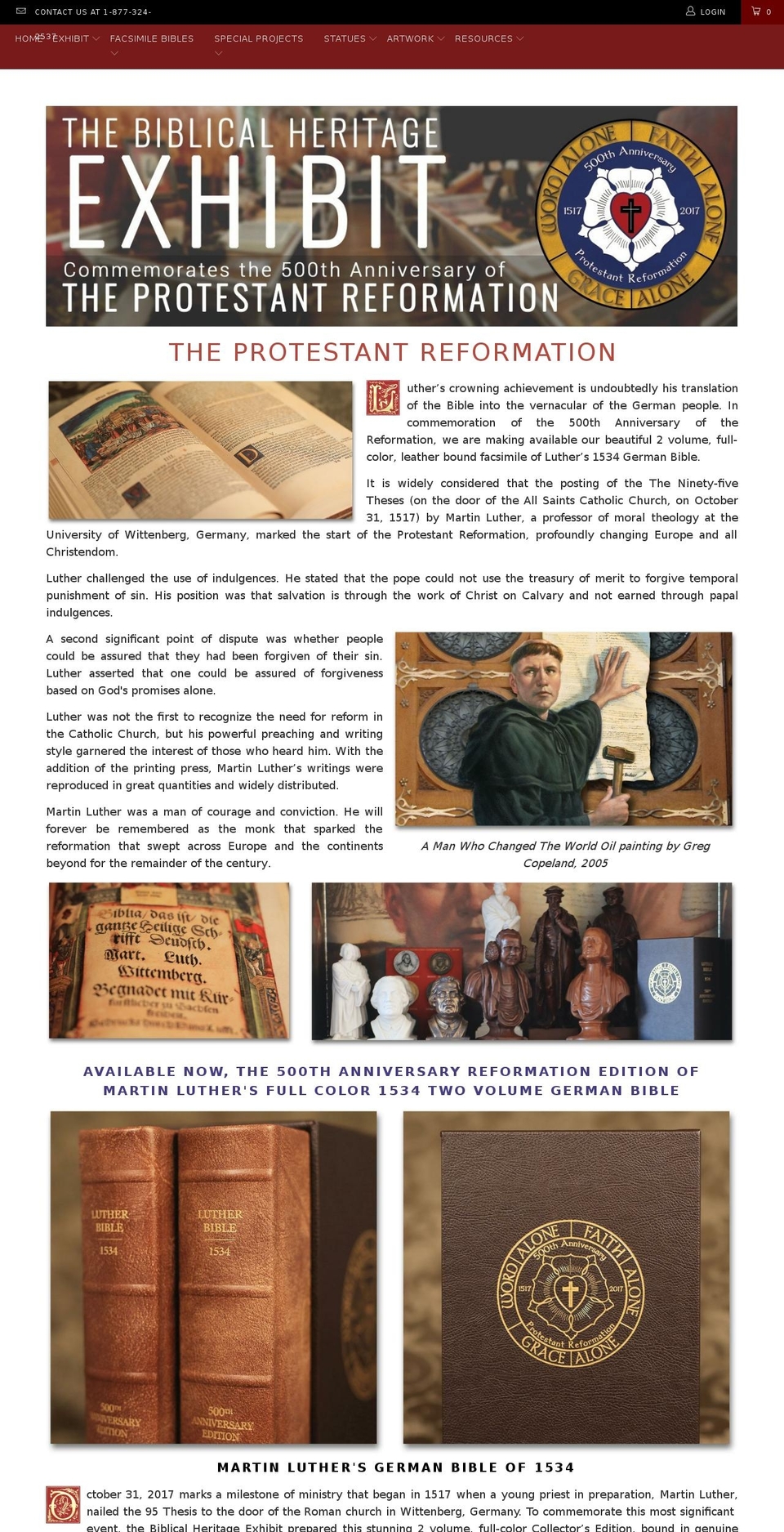 Biblical Heritage Exhibit - Theme-Marc-July-3-2017 Shopify theme site example greatreformation.com