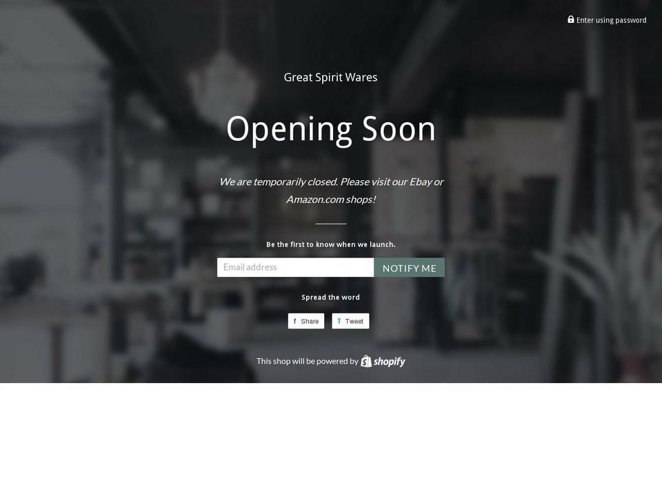 greatspiritwares.com — Shopify storefront screenshot