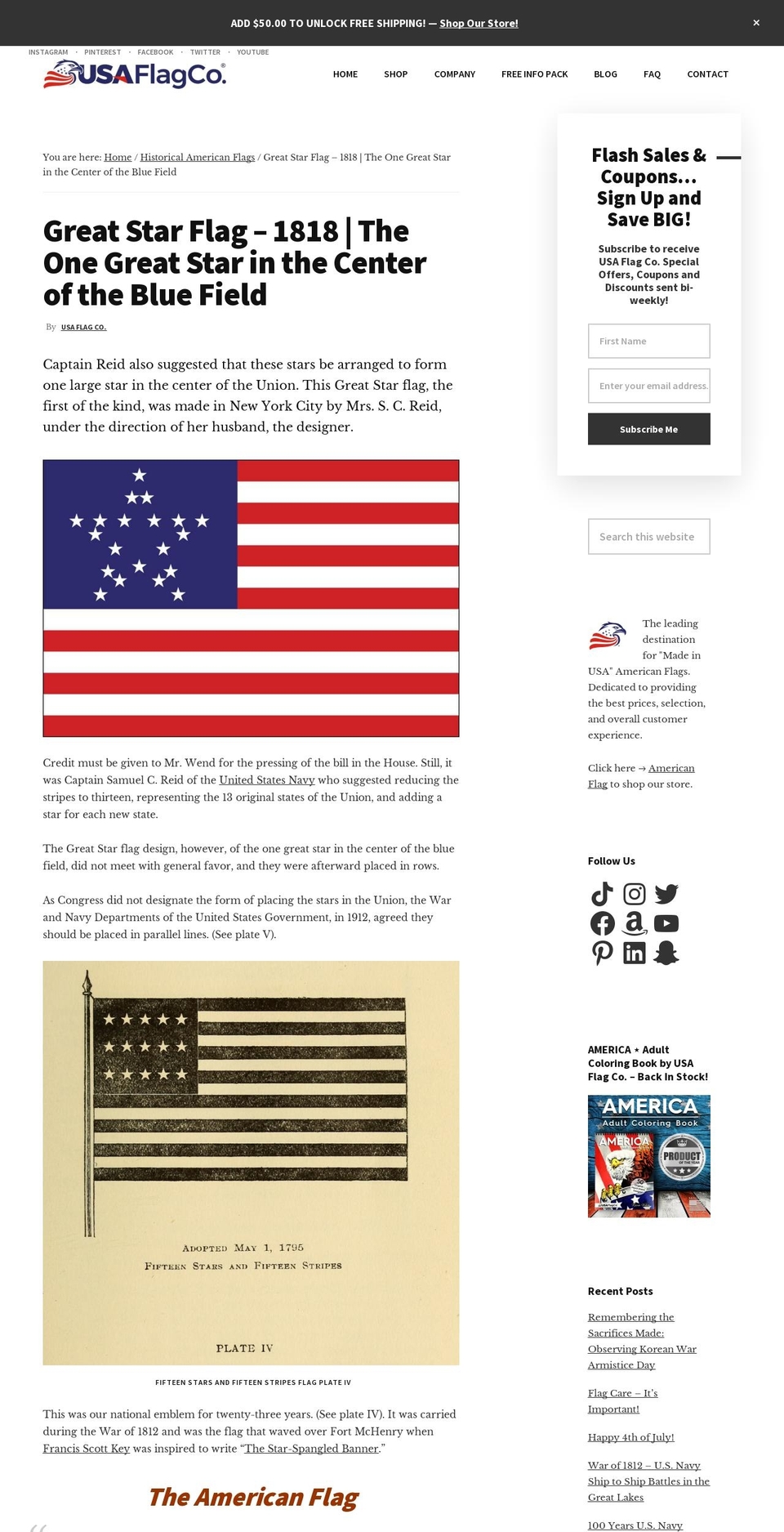 greatstarflag.com — Shopify storefront screenshot