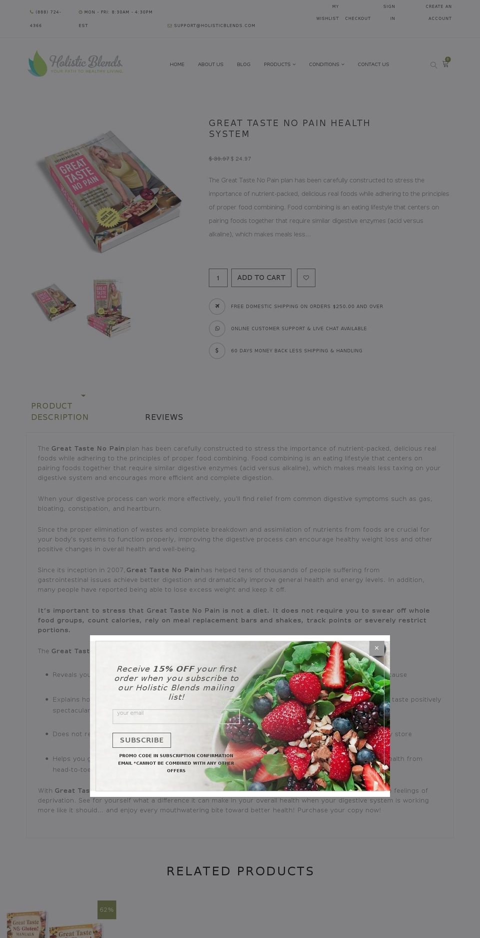 Holistic Blends - CarlowSEO Shopify theme site example greattastenopain.net