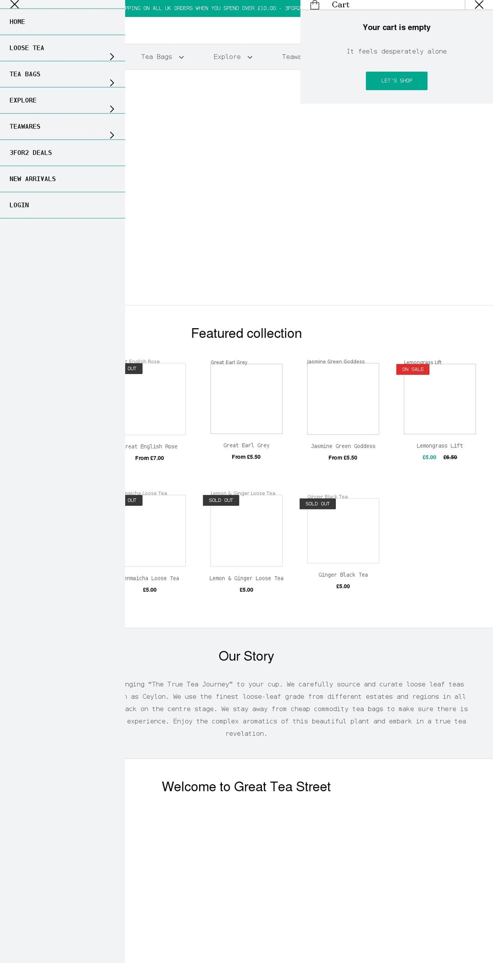 greatteastreet.co.uk shopify website screenshot