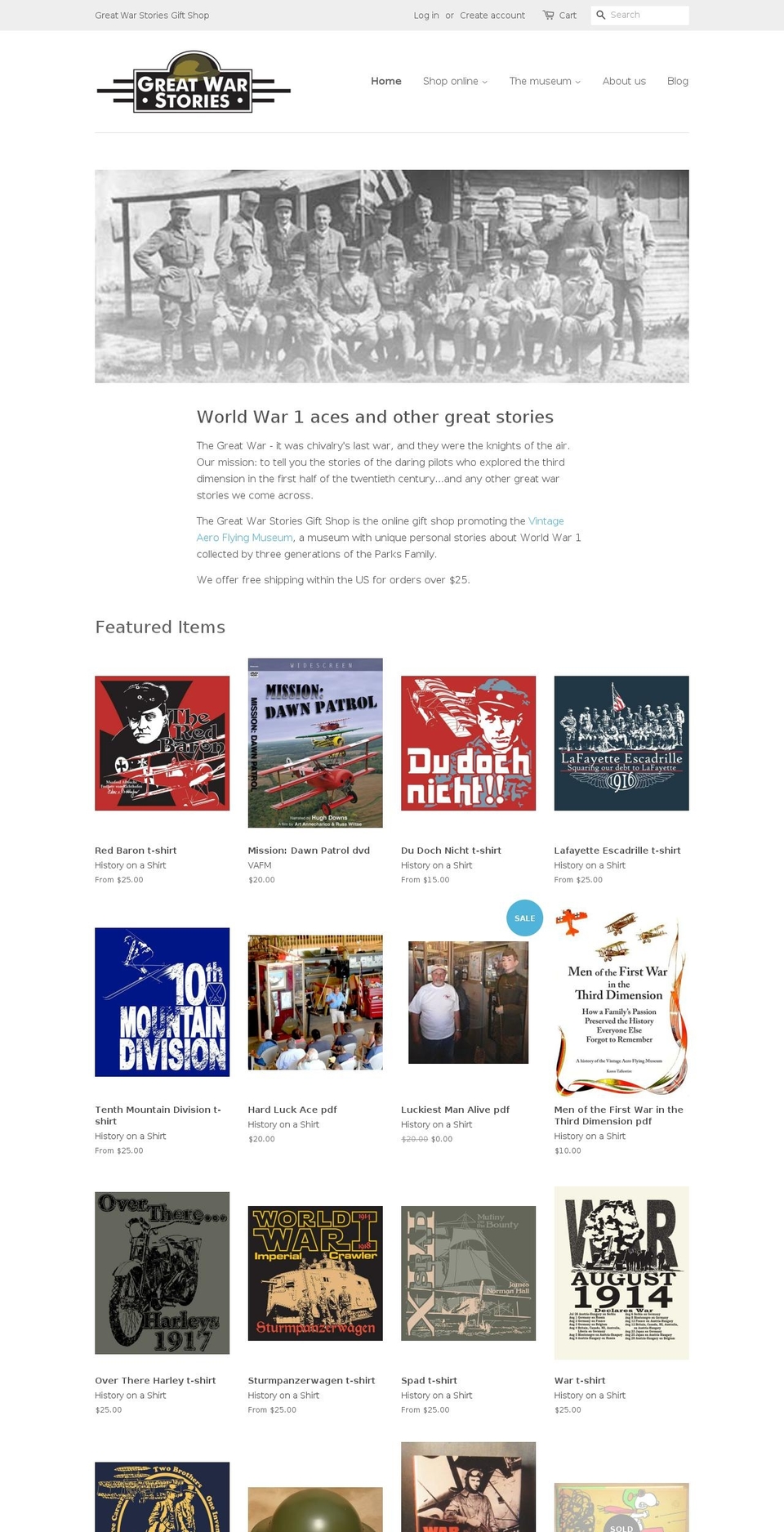 greatwarstories.com shopify website screenshot