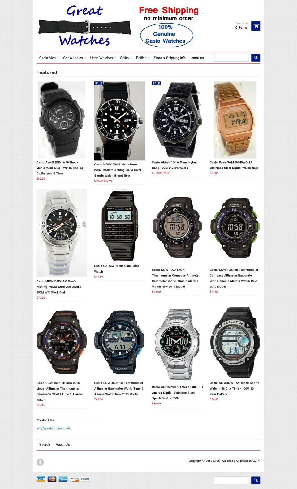 greatwatches.co.uk shopify website screenshot