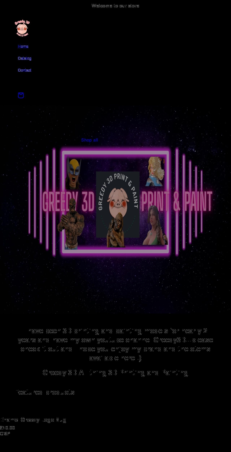 greedy3d.com shopify website screenshot