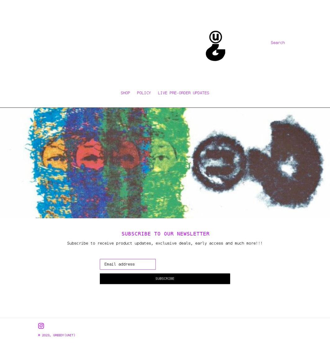 greedyunit.com shopify website screenshot