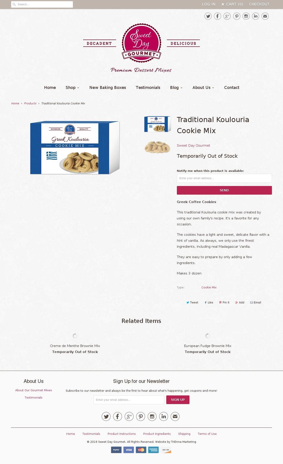 New Responsive Shopify theme site example greekdaygourmet.com