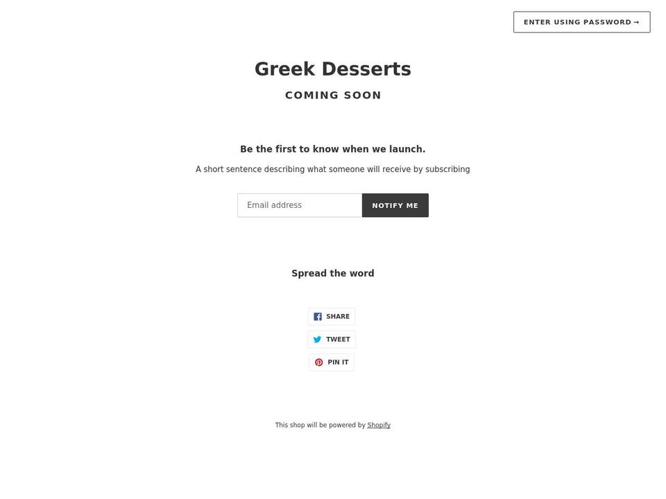 greekdesserts.com shopify website screenshot