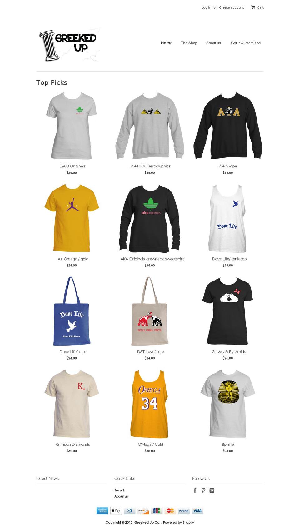 greekedupco.com shopify website screenshot