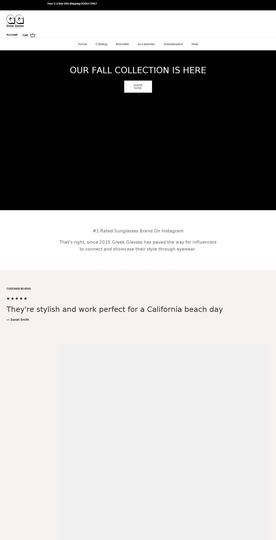 greeksglasses.com shopify website screenshot