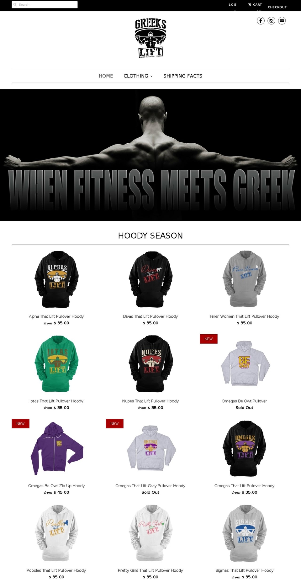 greeksthatlift.com shopify website screenshot