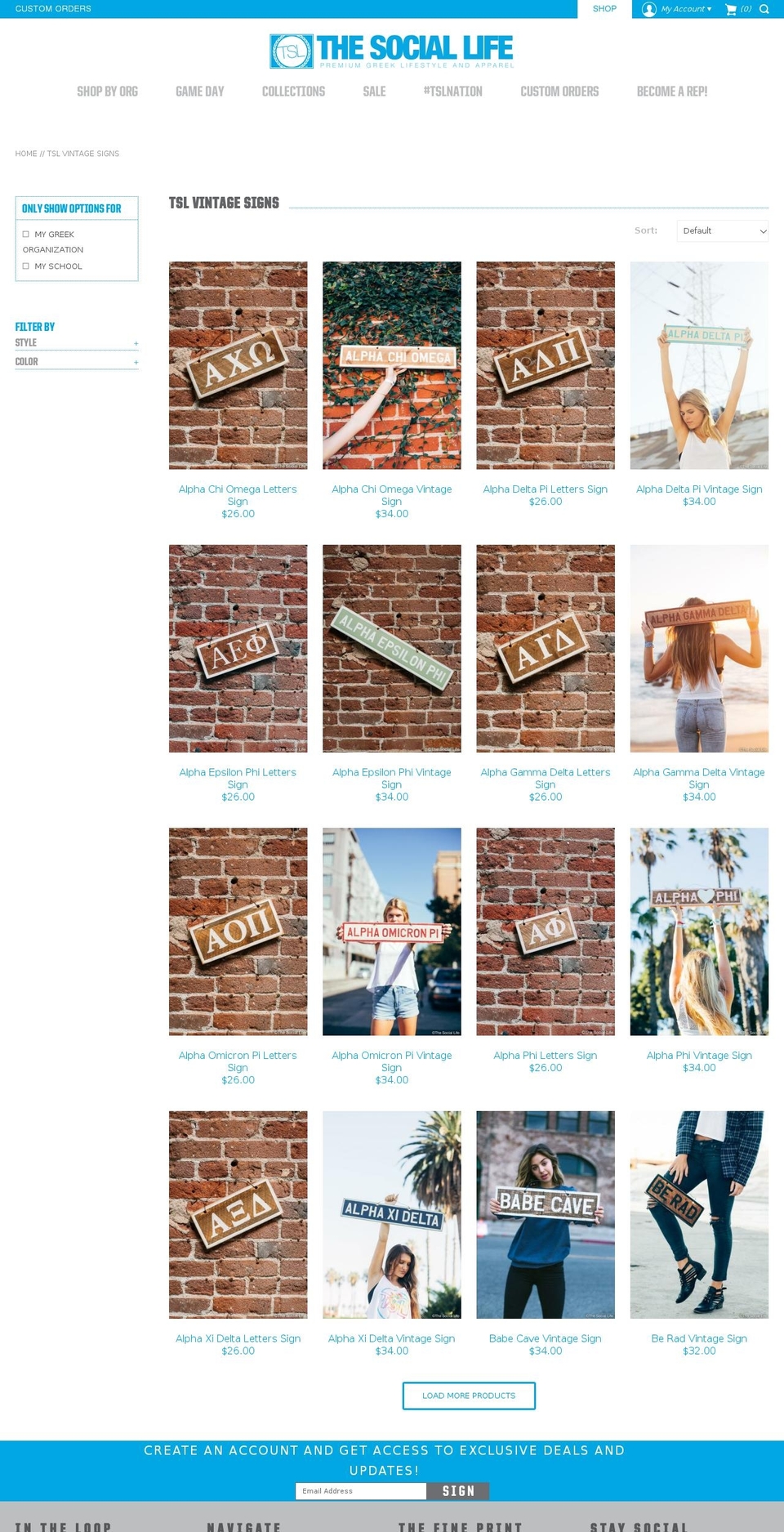 The Social Life - May 2018 Shopify theme site example greekwoodsigns.com