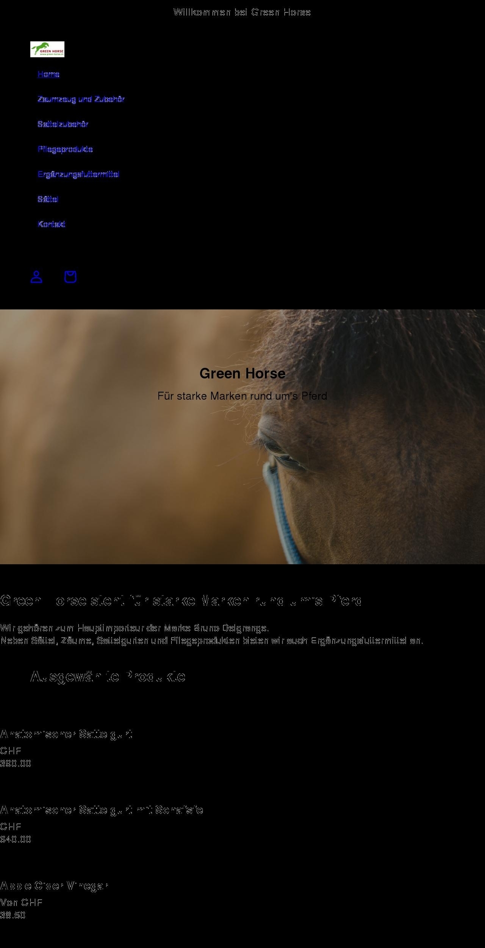 green-horse.ch shopify website screenshot