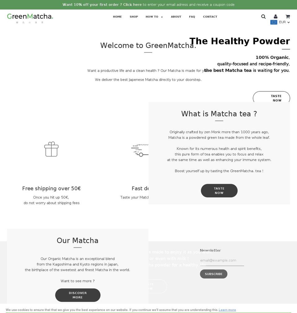 green-matcha.com shopify website screenshot