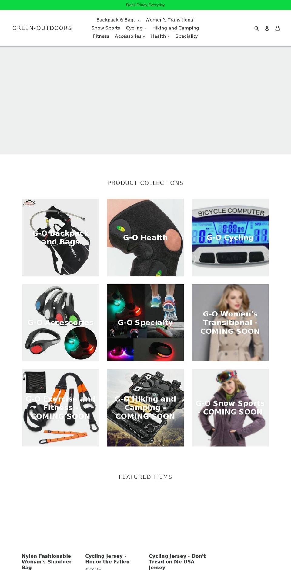 green-outdoors.com — Shopify storefront screenshot