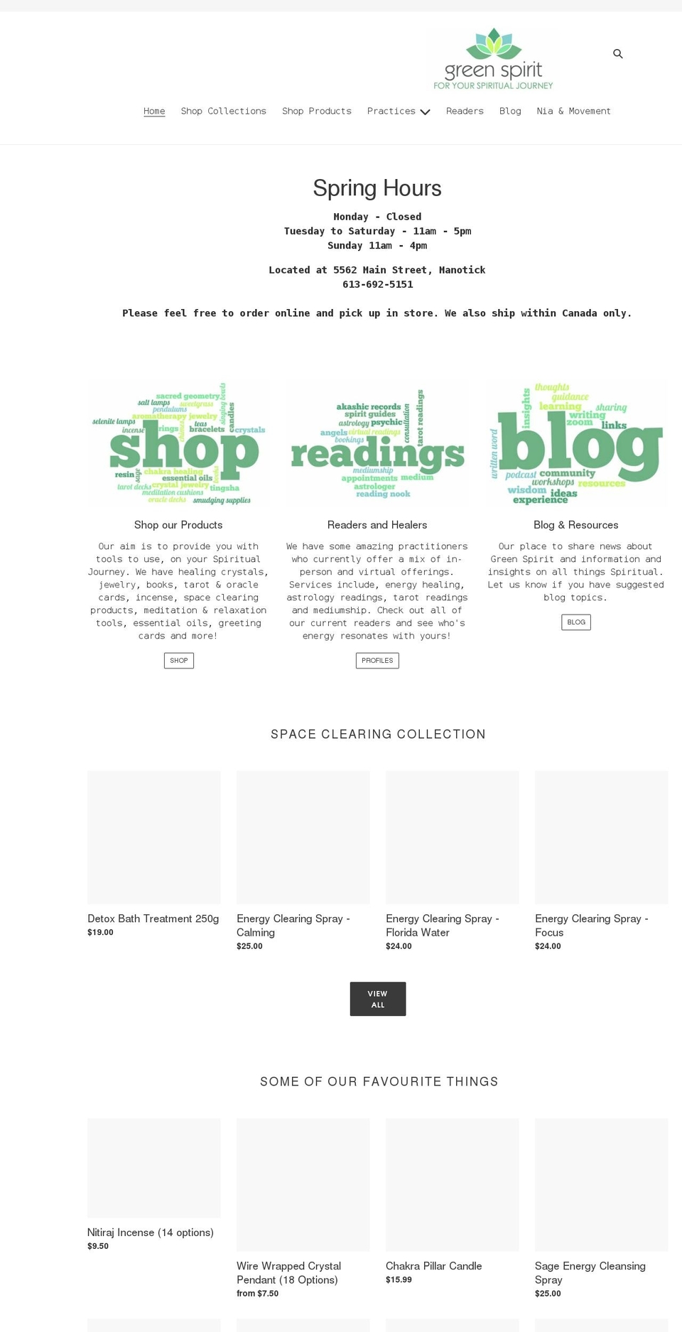 green-spirit.ca shopify website screenshot
