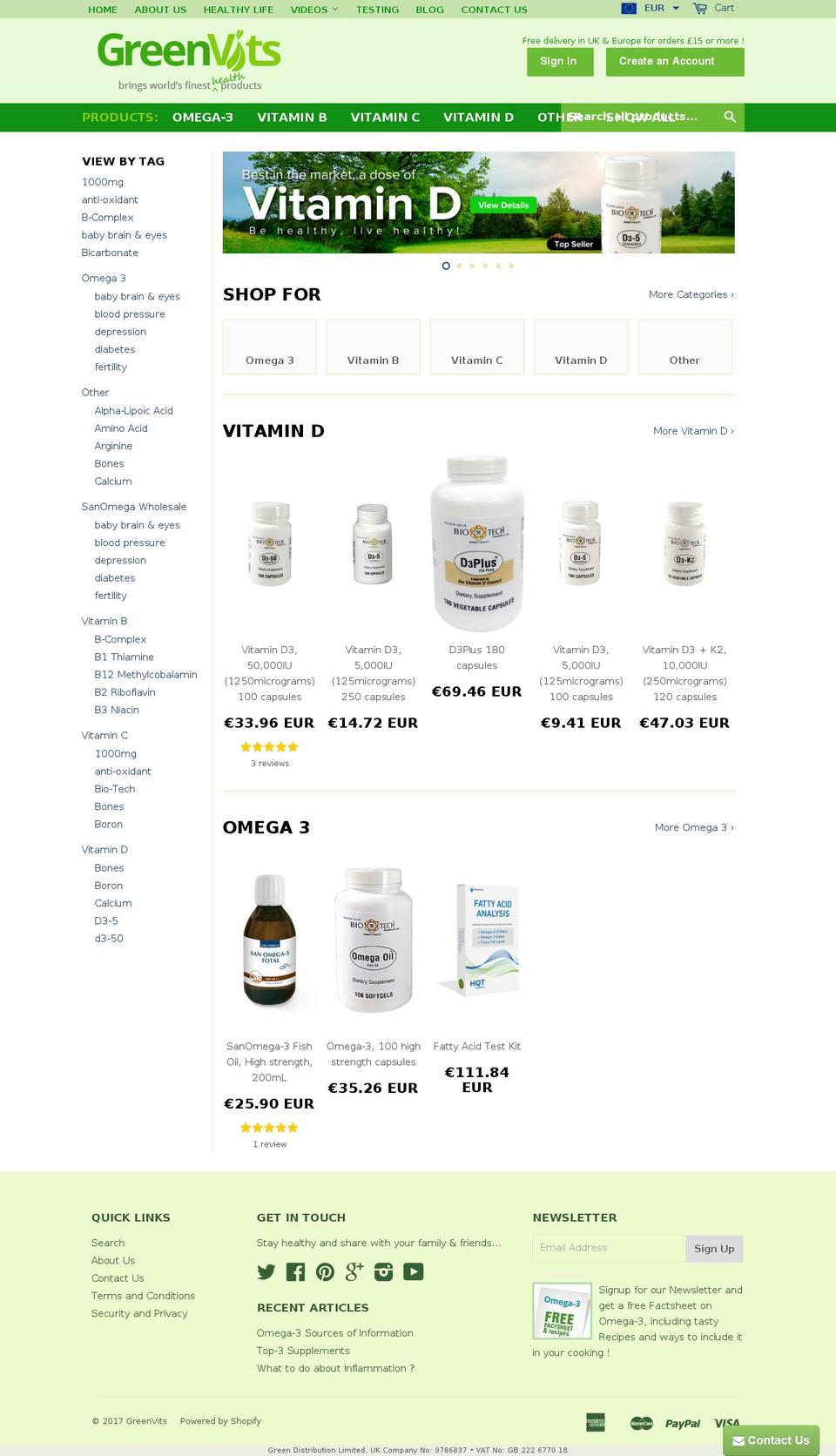 green-vits.com shopify website screenshot