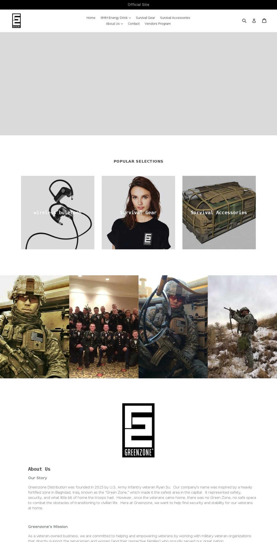 green-zone.com — Shopify storefront screenshot