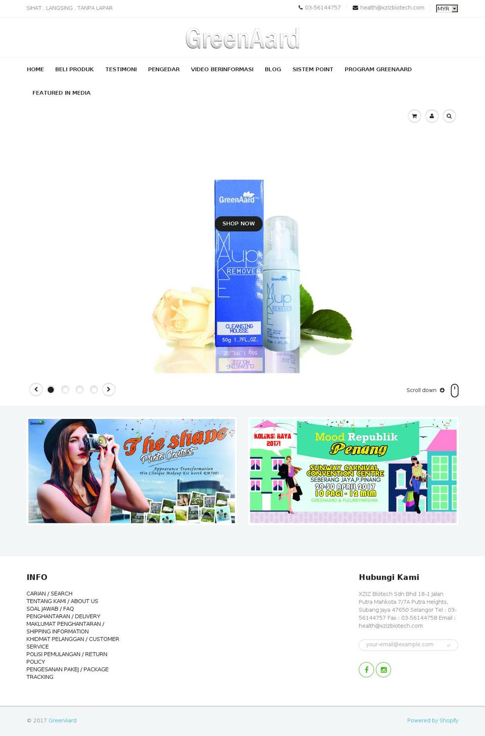greenaard.com shopify website screenshot