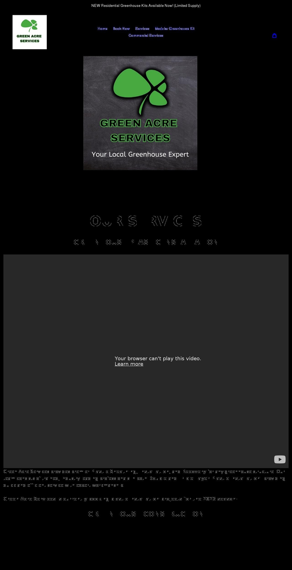greenacreservices.ca shopify website screenshot