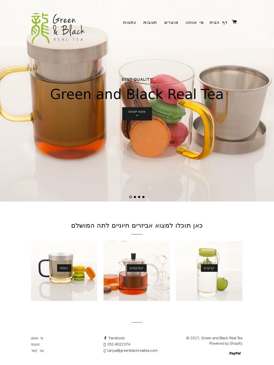 greenandblackrealtea.com shopify website screenshot