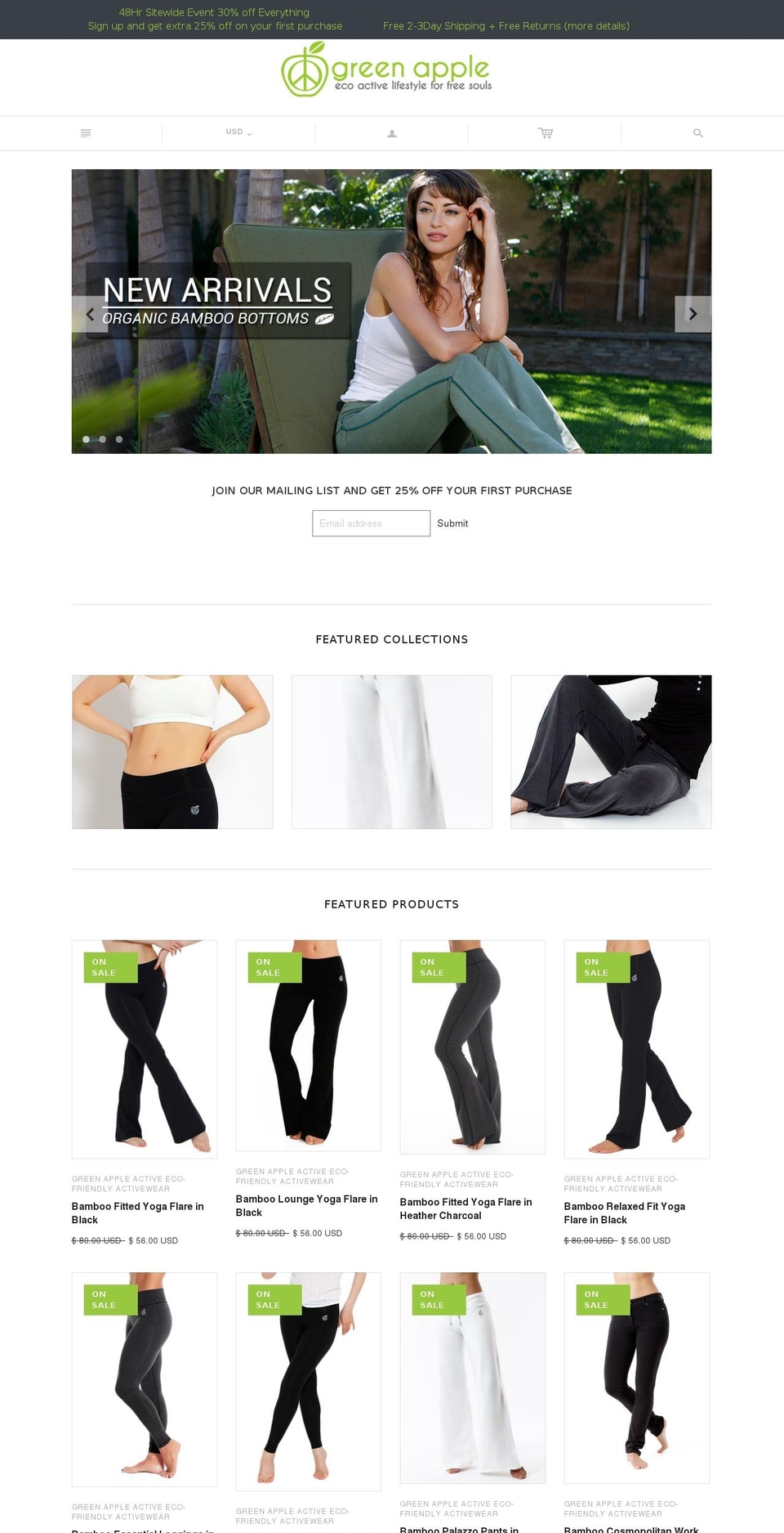 greenappleactive.com shopify website screenshot