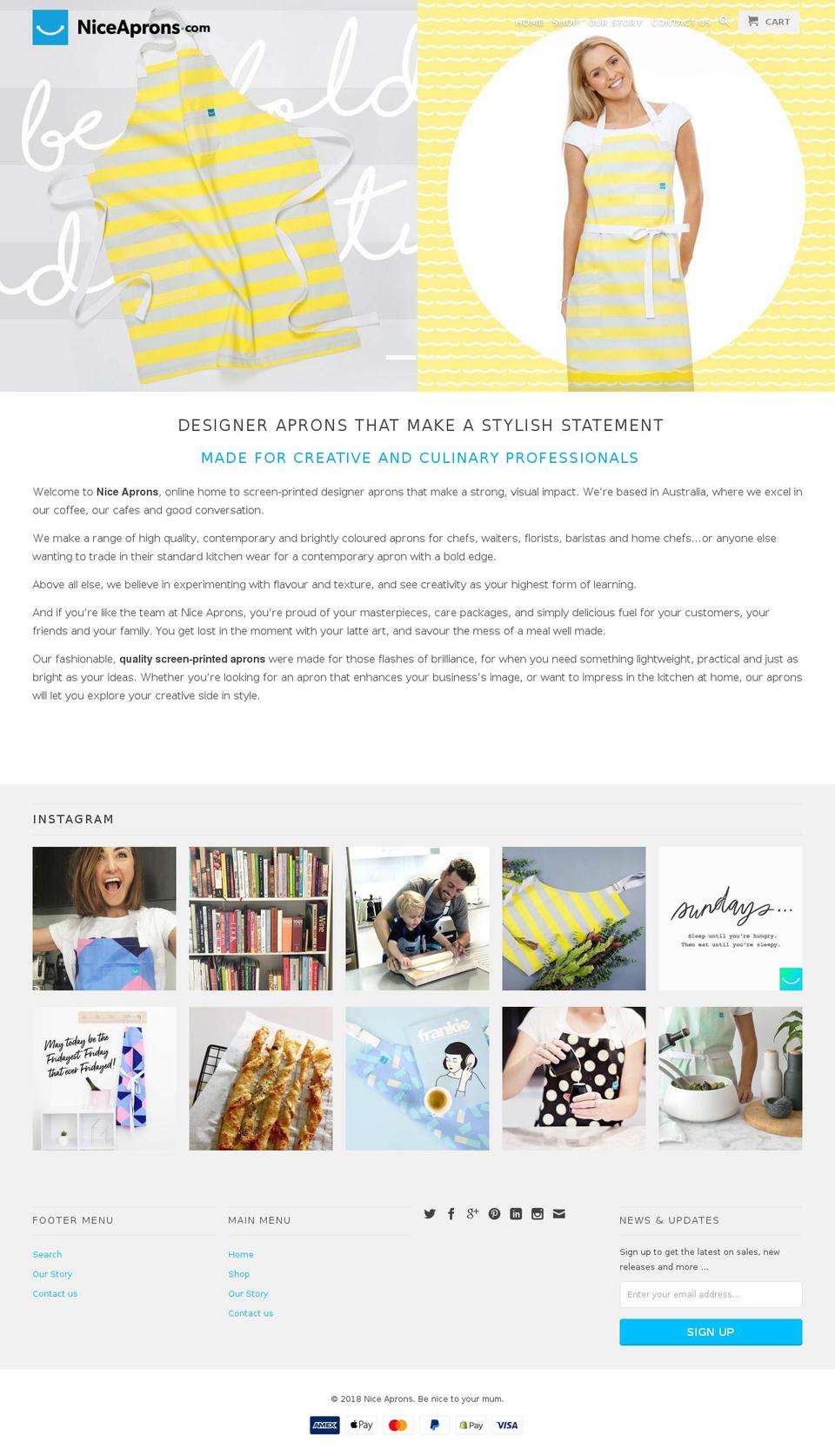 greenappleaprons.com — Shopify storefront screenshot
