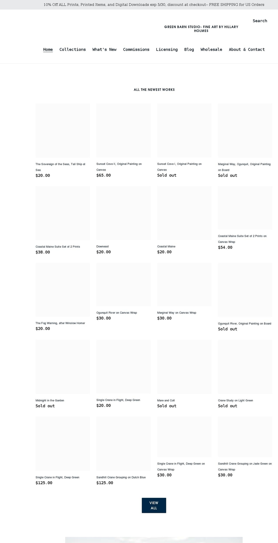 greenbarnstudio.net shopify website screenshot