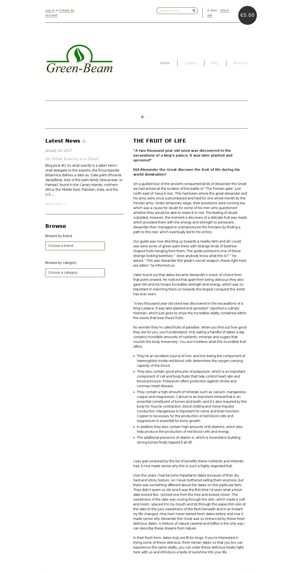 greenbeamlife.com shopify website screenshot